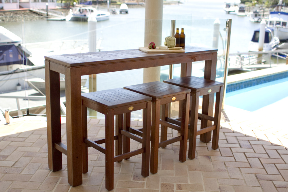 Kwila Bar Table and Stools by Kasule Imports